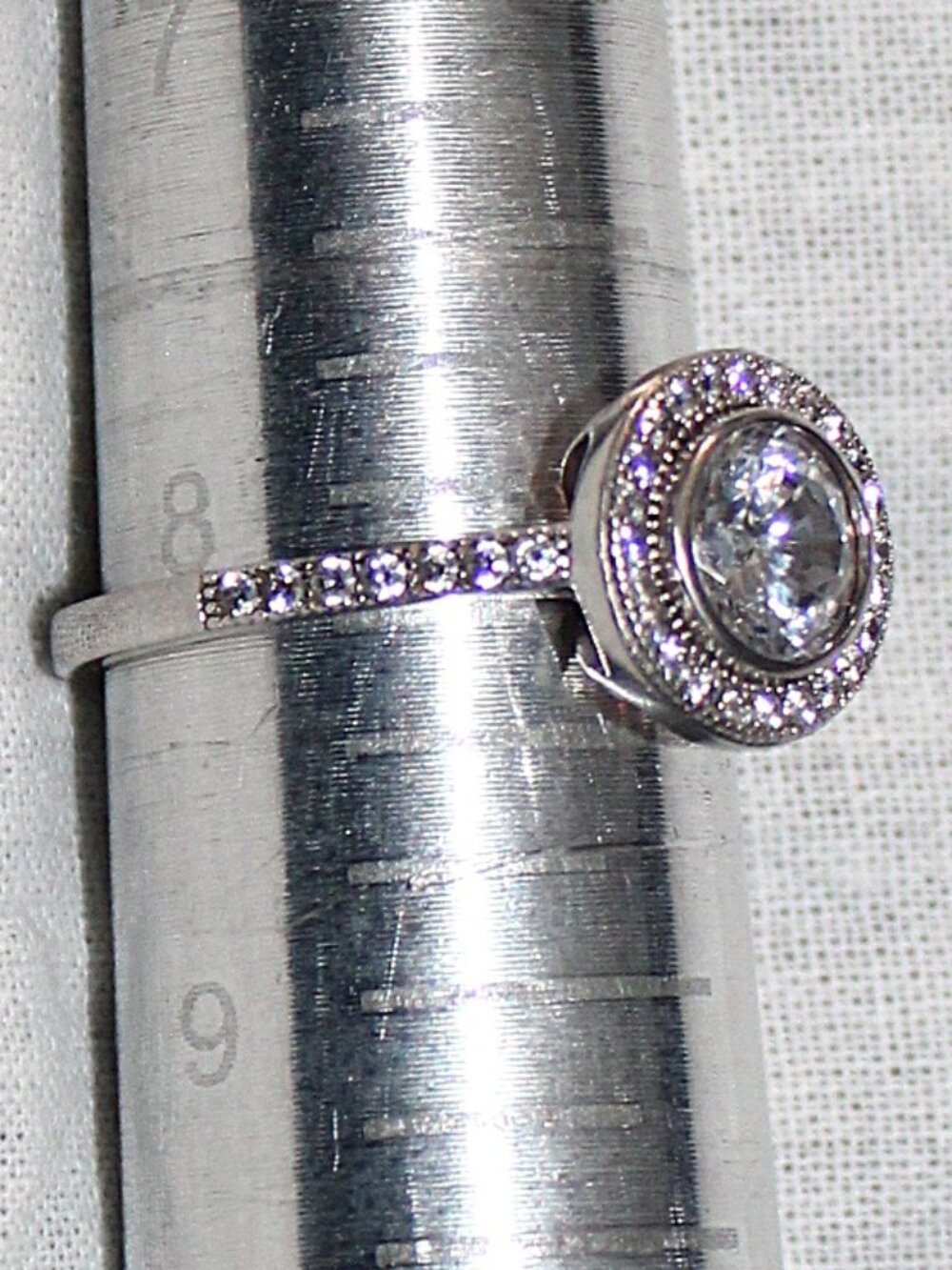 Sterling Silver Cubic Zirconia Ring SZ 8.25 - Picture 7 of 7